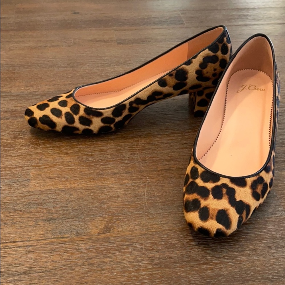 J.Crew Leopard Block Heels | 8.5